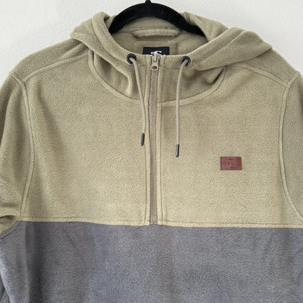O'Neill Vantage SuperFleece 1/4 Zip Pullover Hoodie Green Gray Men's Medium M NW - Picture 5 of 13